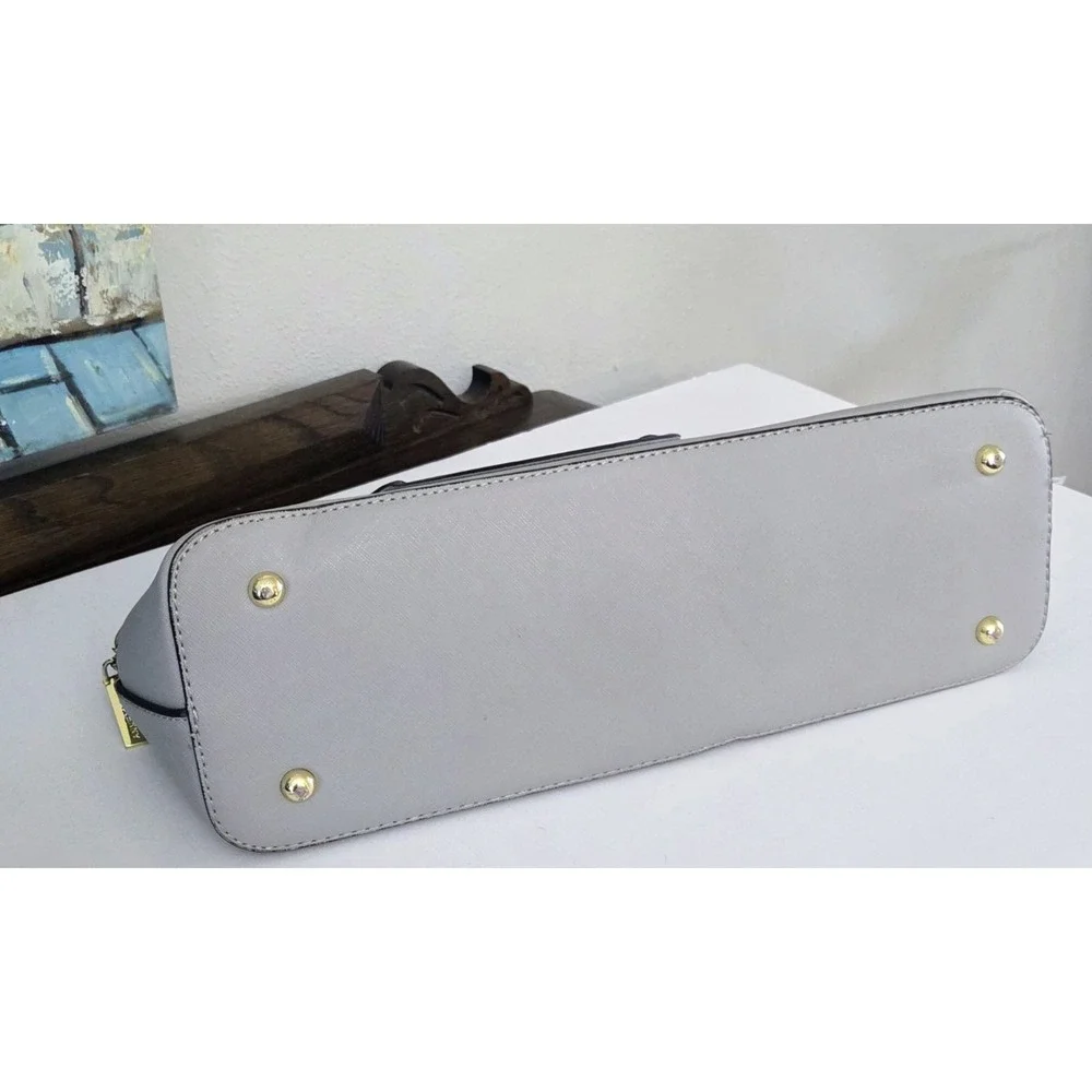 Anne Klein Gray Dome Double Handle Purse Handbag Structured‎ Body Clean EUC